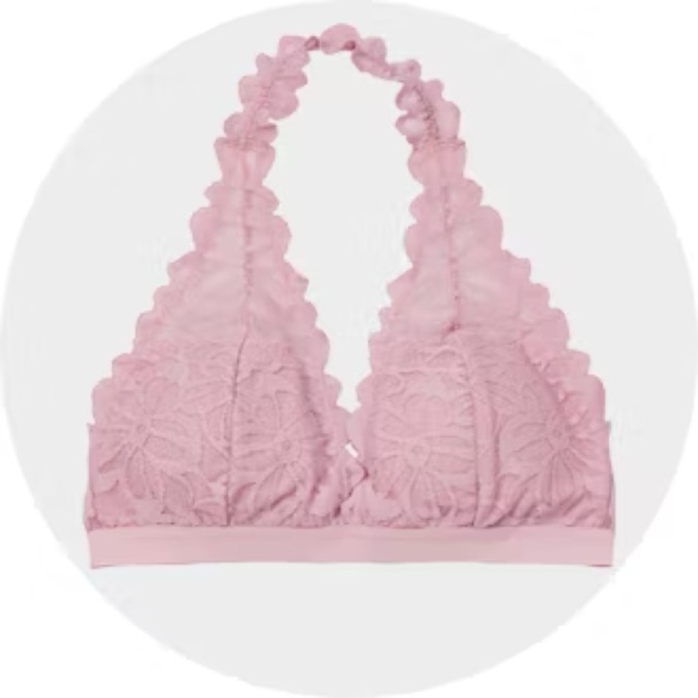 Arizona Jean Company Lace Halter Bralette in Soft Pink